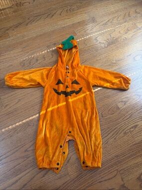 Toddler Orange Pumpkin Hooded Costume